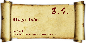 Blaga Iván névjegykártya