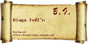 Blaga Iván névjegykártya