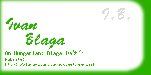 ivan blaga business card